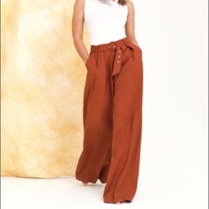 NEW BELTED PALAZZO PANTS